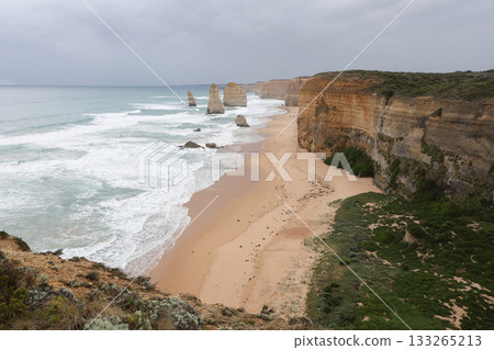 View of landscape and seascape the Twelve Apostles location is beautiful good view point at great ocean road australia View of landscape and seascape the Twelve Apostles location is beautiful good view point at great ocean road australia 133265213