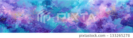Oil Painting Background Featuring Thick Impasto Brushstrokes in Swirls of Purple, Turquoise Blue, Pink, Highlighted by Sparkling Gold Glitter or Metallic Flecks to Create a Cosmic, Dreamlike Nebula Oil Painting Background Featuring Thick Impasto Brushstrokes in Swirls of Purple, Turquoise Blue, Pink, Highlighted by Sparkling Gold Glitter or Metallic Flecks to Create a Cosmic, Dreamlike Nebula 133265278