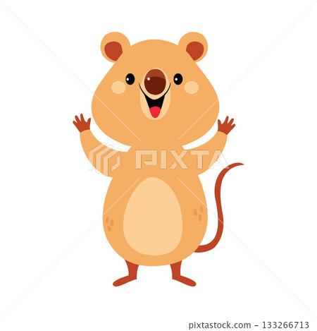 Cute Quokka Animal with Pretty Snout and Tail Vector Illustration Cute Quokka Animal with Pretty Snout and Tail Vector Illustration 133266713