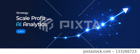 Sales Analytics Finance Growth Business Investment Stats Financial Analysis Graph Up, Stock Chart Data Base. AI Technology Charts Trading Statistics Business Presentation Slides. Vector illustration 133266723