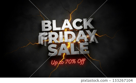 Explosive black friday sale with up to 75 percent off discount announcement 133267104
