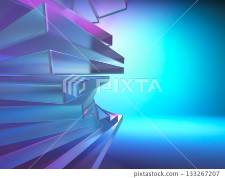 重疊水晶玻璃的立體插圖 133267207