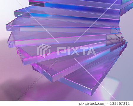 3D illustration of overlapping crystal glass 3D illustration of overlapping crystal glass 133267211