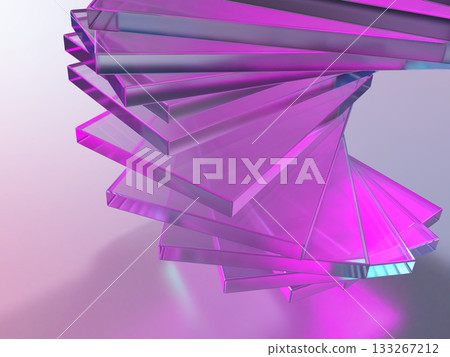重疊水晶玻璃的立體插圖 重疊水晶玻璃的立體插圖 133267212