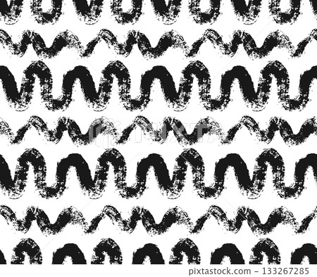 Seamless Grunge Wave Brush Stroke Pattern Vector Background for Hand Painted Abstract Modern Design Seamless Grunge Wave Brush Stroke Pattern Vector Background for Hand Painted Abstract Modern Design 133267285