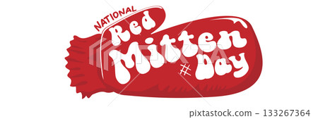 Happy red mitten day wide banner with warm red mittens isolated on white background. Celebrate national Red mittens day 21 November Canadian holiday greeting card Happy red mitten day wide banner with warm red mittens isolated on white background. Celebrate national Red mittens day 21 November Canadian holiday greeting card 133267364