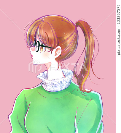 戴眼鏡的馬尾女 戴眼鏡的馬尾女 133267575