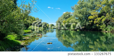 Bathing spot on the Krka river 133267675