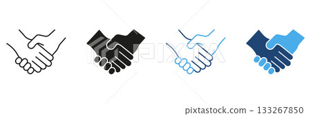 Handshake Agreement Line And Solid Icon Set. Business Partnership, Collaboration, And Deal-Making Outline And Silhouette Symbol Collection. Professional Networking. Isolated Vector Illustration Handshake Agreement Line And Solid Icon Set. Business Partnership, Collaboration, And Deal-Making Outline And Silhouette Symbol Collection. Professional Networking. Isolated Vector Illustration 133267850