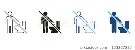 No Littering In Toilet Line And Solid Icon Set. Waste Disposal Prohibition And Cleanliness Maintenance Outline And Silhouette Symbol Collection. Hygiene And Sanitation. Isolated Vector Illustration No Littering In Toilet Line And Solid Icon Set. Waste Disposal Prohibition And Cleanliness Maintenance Outline And Silhouette Symbol Collection. Hygiene And Sanitation. Isolated Vector Illustration 133267853