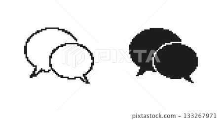 Speech Bubbles Pixel Art Icon Set. Communication, Messaging, And Conversation Symbol Collection. Chat Interface Design Elements. Isolated Vector Illustration Speech Bubbles Pixel Art Icon Set. Communication, Messaging, And Conversation Symbol Collection. Chat Interface Design Elements. Isolated Vector Illustration 133267971
