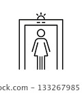 Security Checkpoint With Female Figure Line Icon. Airport Screening, Metal Detector, And Security Alert Outline Symbol. Safety Inspection Process. Editable Stroke. Isolated Vector Illustration 133267985