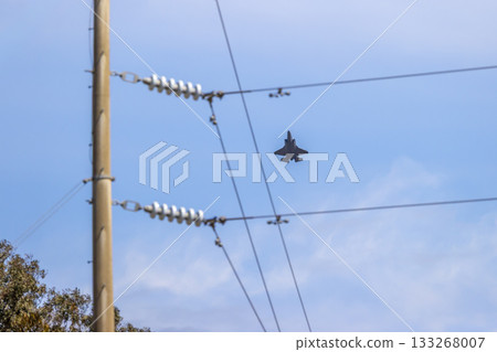 A high-powered Jet aircraft in flight A high-powered Jet aircraft in flight 133268007