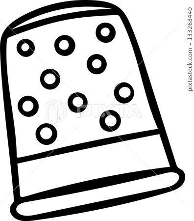 Hand-drawn black and white icon of a traditional thimble for embroidery and sewing, sketch style illustration of needlework protection. Simple doodle for tailoring accessories Hand-drawn black and white icon of a traditional thimble for embroidery and sewing, sketch style illustration of needlework protection. Simple doodle for tailoring accessories 133268440