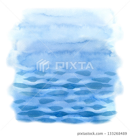 Watercolor blue water texture with soft waves and gentle gradients. Calm abstract background ideal for ocean themes, spa designs, minimalistic branding, invitations, print projects and creative Watercolor blue water texture with soft waves and gentle gradients. Calm abstract background ideal for ocean themes, spa designs, minimalistic branding, invitations, print projects and creative 133268489