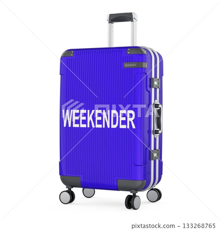 Weekender concept with suitcase. 3D rendering Weekender concept with suitcase. 3D rendering 133268765