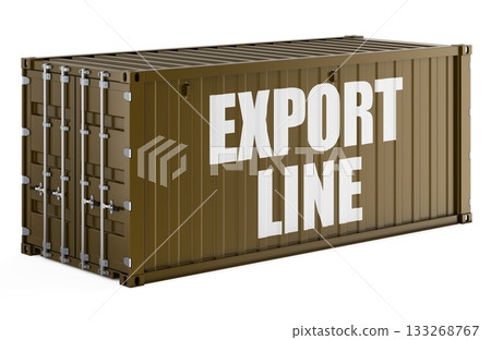 Export Line, shipping container. 3D rendering Export Line, shipping container. 3D rendering 133268767