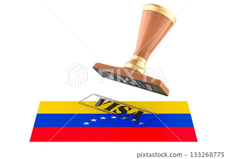 Venezuela visa stamp, seal. 3D rendering 133268775