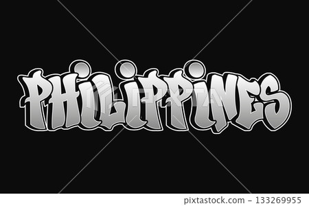 Philippines word written in graffiti style lettering Philippines word written in graffiti style lettering 133269955