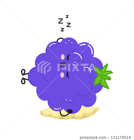 Cute sleeping berry character peacefully resting Cute sleeping berry character peacefully resting 133270014