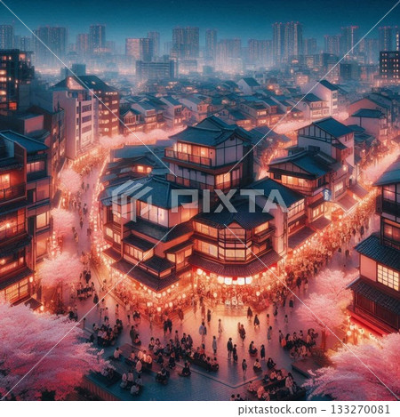 迷人的夜景！閃耀又充滿情感的東京春日都市風景。 133270081