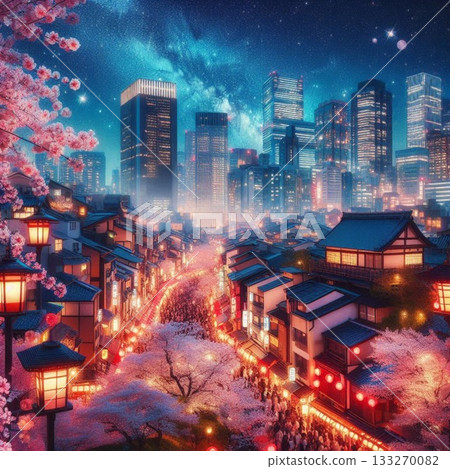 Photogenic night view! Sparkling and emotional spring cityscape of Tokyo, Japan's metropolis Photogenic night view! Sparkling and emotional spring cityscape of Tokyo, Japan's metropolis 133270082