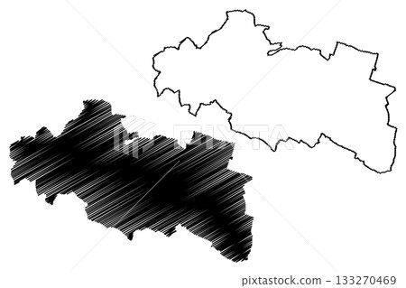 Modling district (Republic of Austria or osterreich, Lower Austria or Niederosterreich state) map vector illustration, scribble sketch Bezirk Modling map Modling district (Republic of Austria or osterreich, Lower Austria or Niederosterreich state) map vector illustration, scribble sketch Bezirk Modling map 133270469