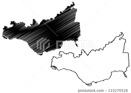 Perg district (Republic of Austria or osterreich, Upper Austria or Oberosterreich state) map vector illustration, scribble sketch Bezirk Perg map 133270526