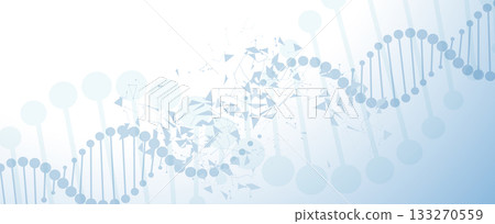 Technology hexagons backgrpund, DNA strands, connected neural web 133270559