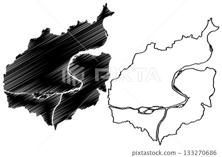 Steyr city and district (Republic of Austria or osterreich, Upper Austria or Oberosterreich state) map vector illustration, scribble sketch Bezirk Steia map Steyr city and district (Republic of Austria or osterreich, Upper Austria or Oberosterreich state) map vector illustration, scribble sketch Bezirk Steia map 133270686