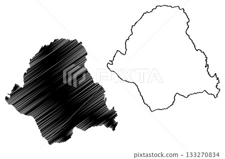 Voitsberg district (Republic of Austria or osterreich, Styria, Steiermark or stajerska state) map vector illustration, scribble sketch Bezirk Voitsberg map 133270834