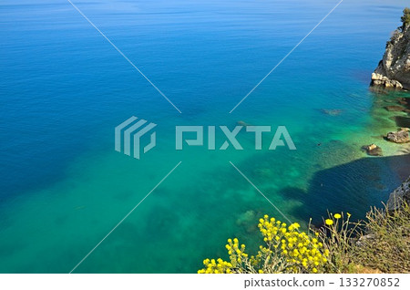 Blue Water in front of the coast of Vlora 133270852