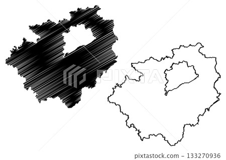 Wels-Land district (Republic of Austria or osterreich, Upper Austria or Oberosterreich state) map vector illustration, scribble sketch Bezirk Wels Land map Wels-Land district (Republic of Austria or osterreich, Upper Austria or Oberosterreich state) map vector illustration, scribble sketch Bezirk Wels Land map 133270936