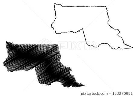 Nova Mamore municipality (State of Rondonia or Rondonia, RO, Municipalities of Brazil, Federative Republic of Brazil) map vector illustration, scribble sketch Nova Mamore map 133270991