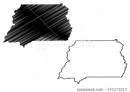 Rolim de Moura municipality (State of Rondonia or Rondonia, RO, Municipalities of Brazil, Federative Republic of Brazil) map vector illustration, scribble sketch Rolim de Moura map 133271017