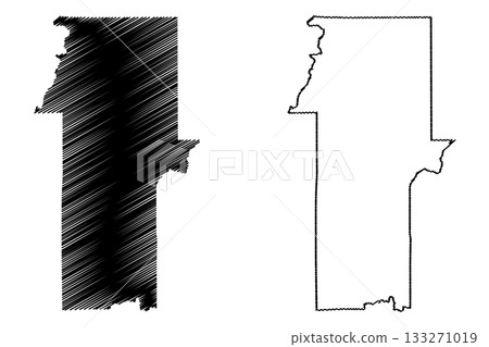 Sao Felipe dOeste municipality (State of Rondonia or Rondonia, RO, Municipalities of Brazil, Federative Republic of Brazil) map vector illustration, scribble sketch Sao Felipe d'Oeste map 133271019