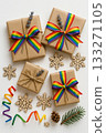 colorful gift boxes on white background 133271105
