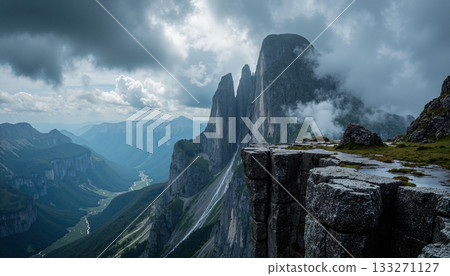 The image shows the Torngat Mountains in the national park The image shows the Torngat Mountains in the national park 133271127