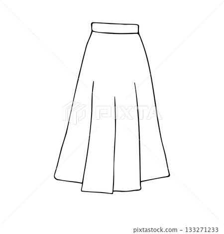 Vector hand drawn sketch doodle outline skirt 133271233