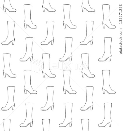 Vector seamless pattern of hand drawn high boot 133271238