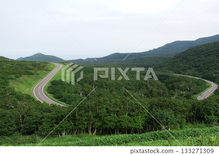 Shiretoko Pass Utoro side pass road Shiretoko Pass Utoro side pass road 133271309