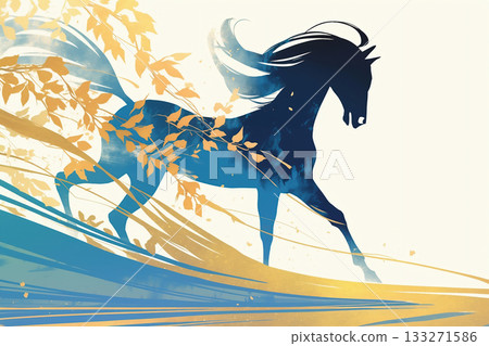 Abstract Horse Silhouette Art 133271586