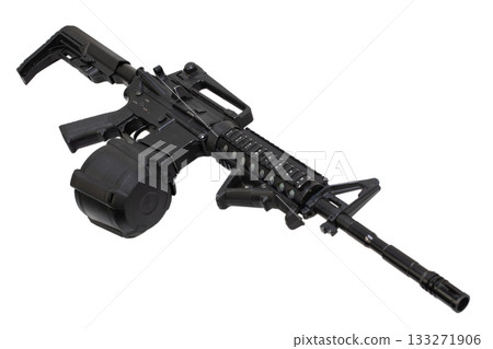 M4 assault rifle with drum magazine M4 assault rifle with drum magazine 133271906