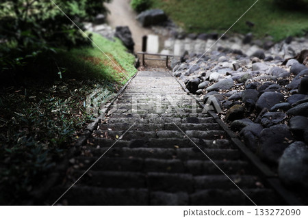Stone stairs seen from the top 133272090
