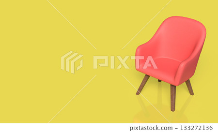 The Modern Minimalist Chair with Bright Color Contrast 3d rendering. 133272136