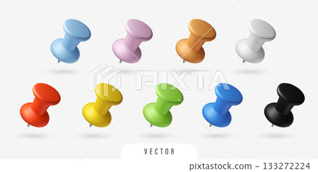 3D colourful stationery thumbtack set 3D colourful stationery thumbtack set 133272224