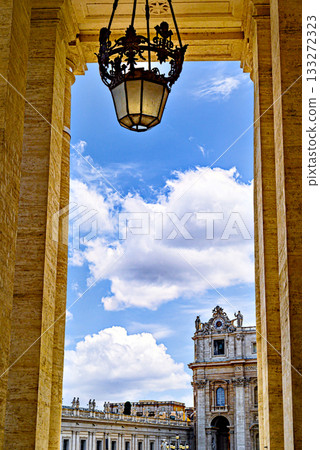 St. Peter's Basilica, St. Peter's Square, Vatican City, Rome, Italy. Horizontal view. 133272323