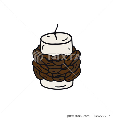 Hand drawn hygge doodle coffee wax candle icon clipart vector illustration Hand drawn hygge doodle coffee wax candle icon clipart vector illustration 133272796