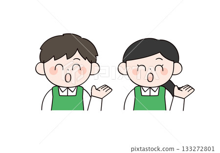 超市男女店員插圖 133272801
