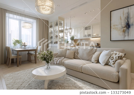 Stylish living room 133273049